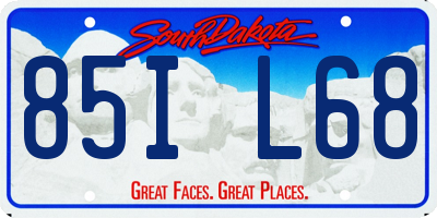 SD license plate 85IL68