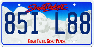 SD license plate 85IL88
