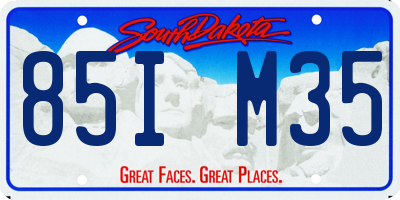 SD license plate 85IM35
