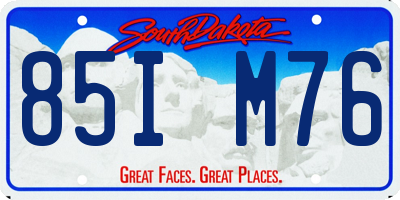 SD license plate 85IM76