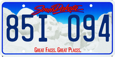 SD license plate 85IO94