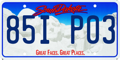 SD license plate 85IP03