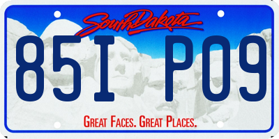 SD license plate 85IP09