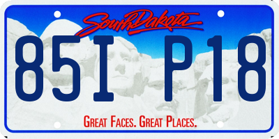 SD license plate 85IP18