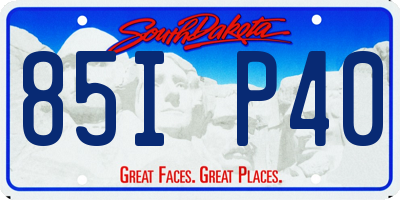 SD license plate 85IP40