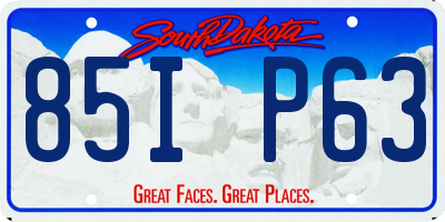 SD license plate 85IP63