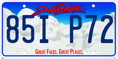 SD license plate 85IP72