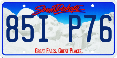 SD license plate 85IP76