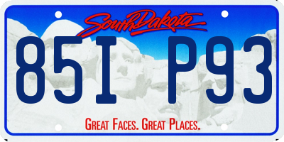 SD license plate 85IP93
