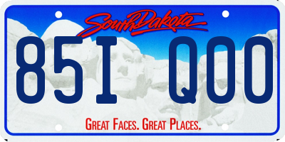 SD license plate 85IQ00