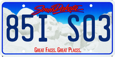 SD license plate 85IS03