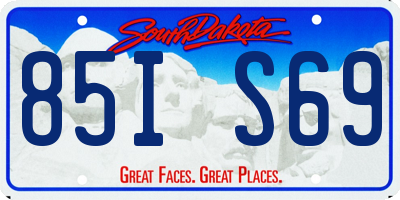 SD license plate 85IS69