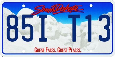 SD license plate 85IT13