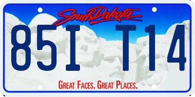 SD license plate 85IT14