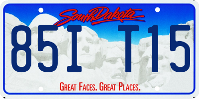 SD license plate 85IT15