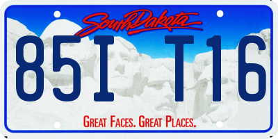 SD license plate 85IT16