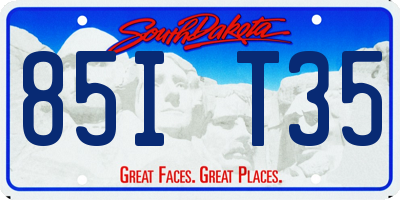 SD license plate 85IT35
