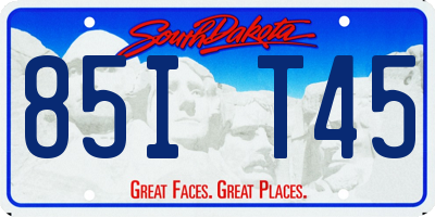 SD license plate 85IT45