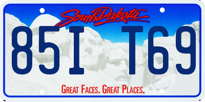 SD license plate 85IT69