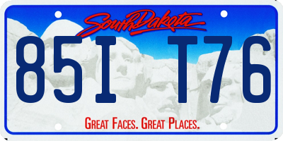 SD license plate 85IT76