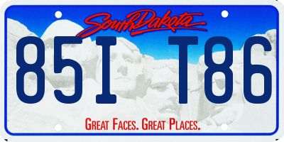 SD license plate 85IT86