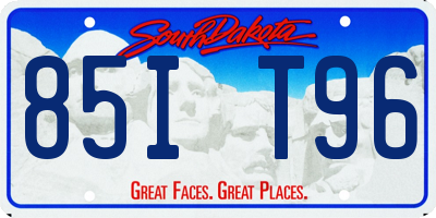 SD license plate 85IT96