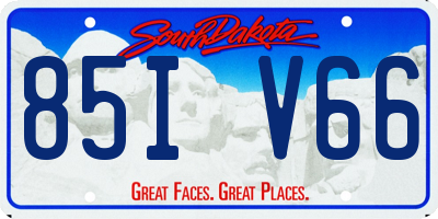 SD license plate 85IV66