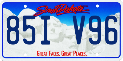 SD license plate 85IV96