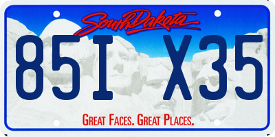 SD license plate 85IX35