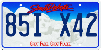 SD license plate 85IX42