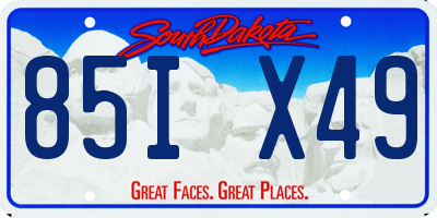 SD license plate 85IX49