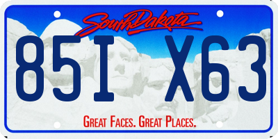 SD license plate 85IX63