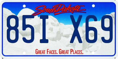 SD license plate 85IX69