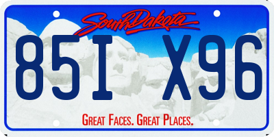 SD license plate 85IX96