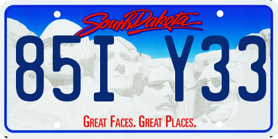 SD license plate 85IY33