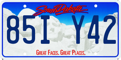 SD license plate 85IY42