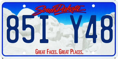 SD license plate 85IY48