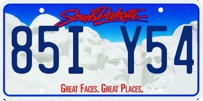 SD license plate 85IY54