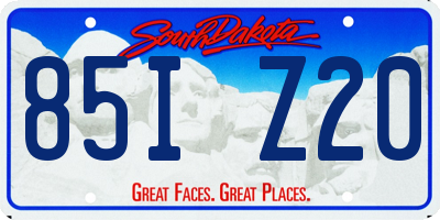 SD license plate 85IZ20