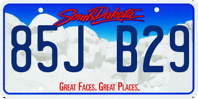 SD license plate 85JB29