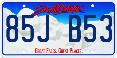 SD license plate 85JB53