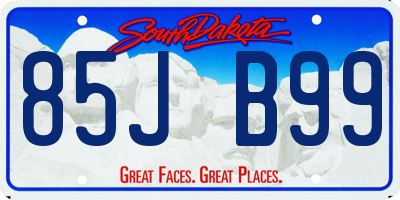 SD license plate 85JB99