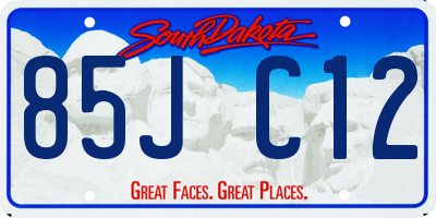 SD license plate 85JC12