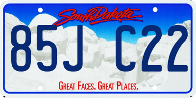 SD license plate 85JC22