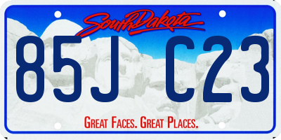 SD license plate 85JC23