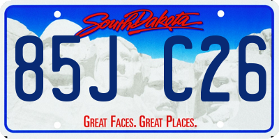 SD license plate 85JC26