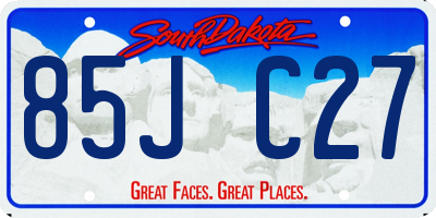 SD license plate 85JC27