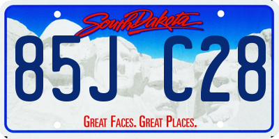 SD license plate 85JC28