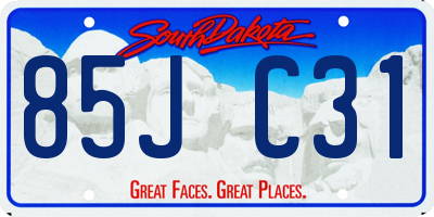 SD license plate 85JC31