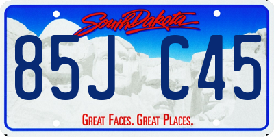 SD license plate 85JC45